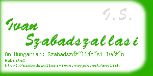 ivan szabadszallasi business card